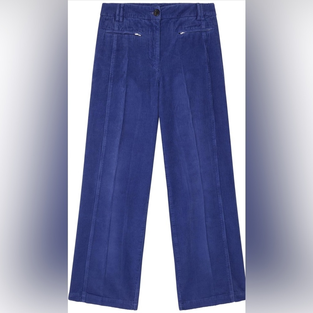 NWT Paul Smith Women's Wide-Leg Corduroy Trouser Cobalt Blue